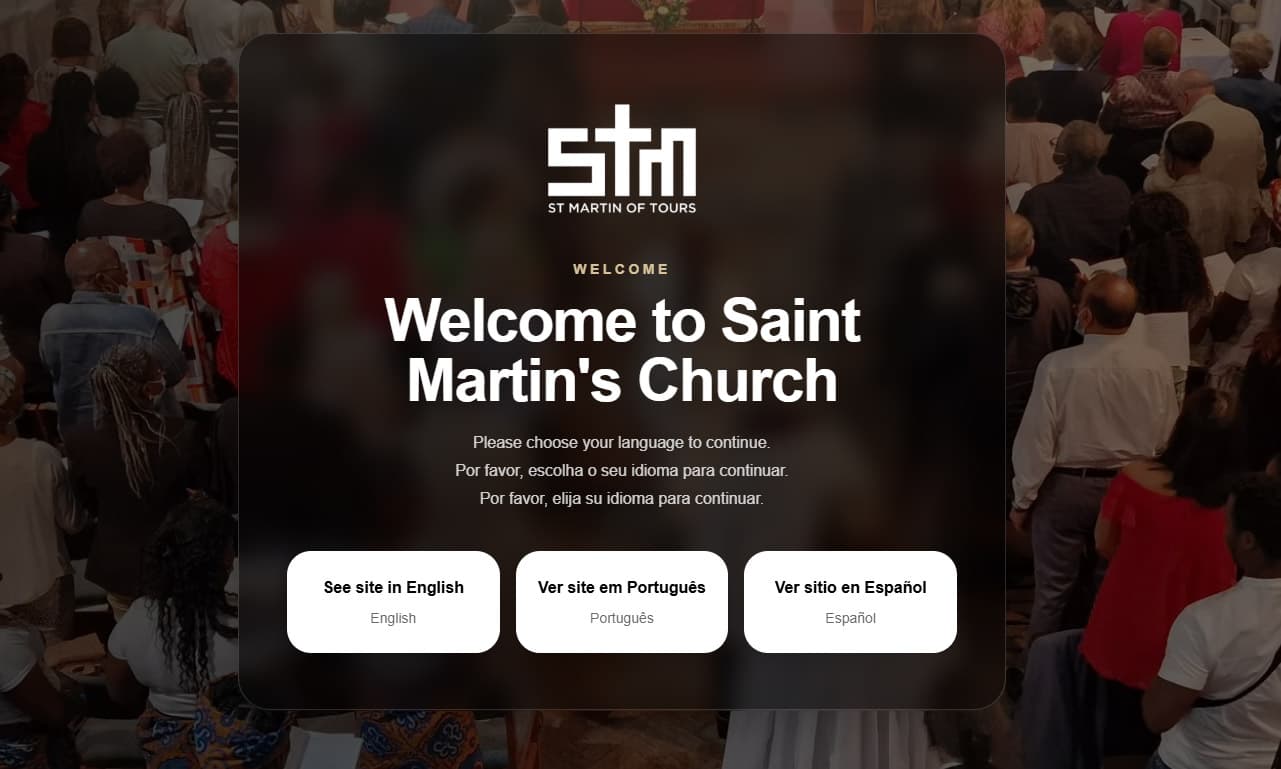 St. Martin of Tours Church website screenshot